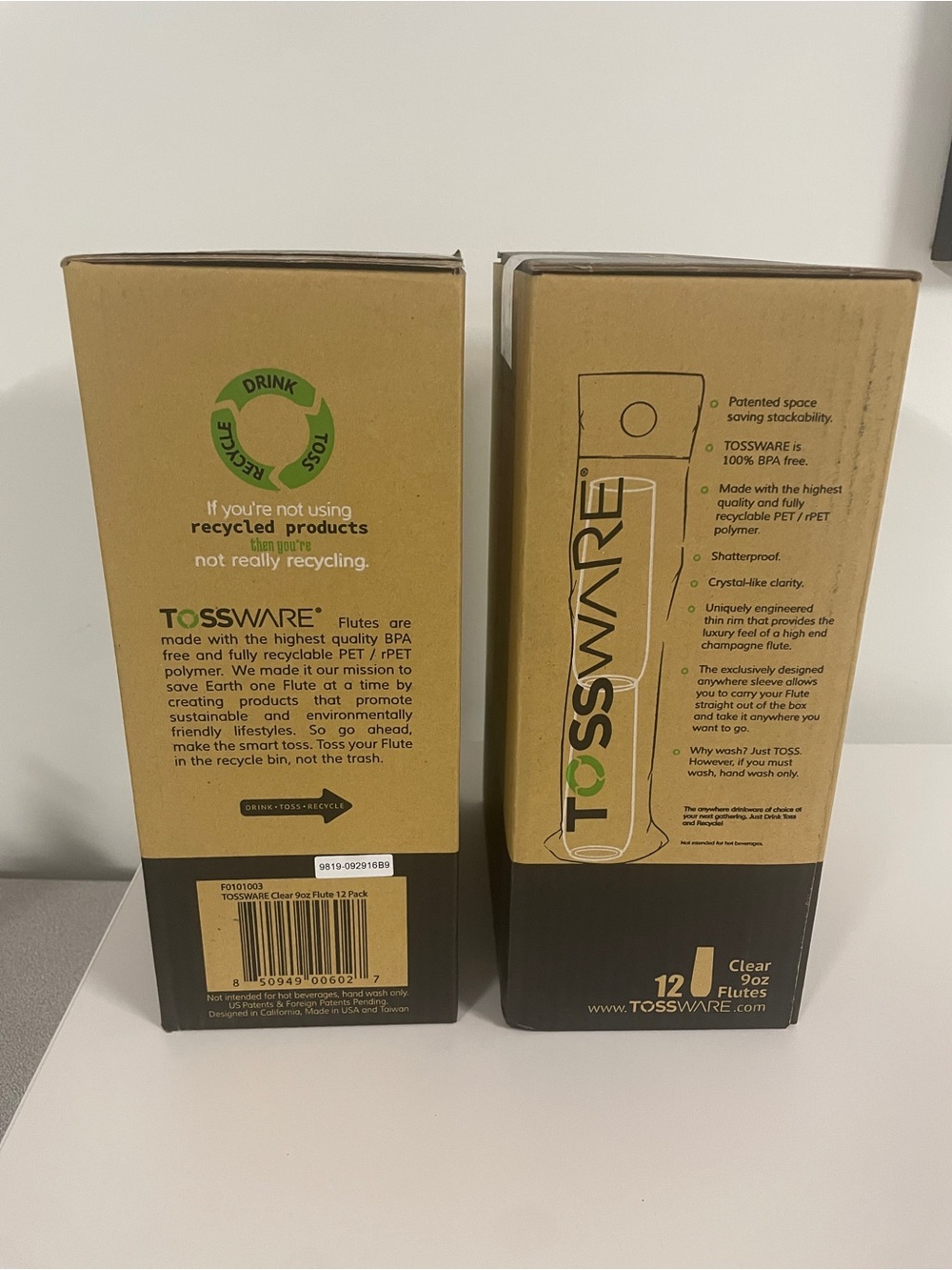 🥂 Tossware 9oz Clear Champagne Flutes - 2 Boxes of 12 (24 Total Flutes) 🥂 - Picture 7 of 9